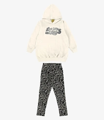 Conjunto Juvenil Menina Moletom Manga Longa Animal Print Rovitex