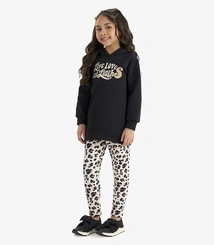 Conjunto Juvenil Menina Moletom Manga Longa Animal Print Rovitex