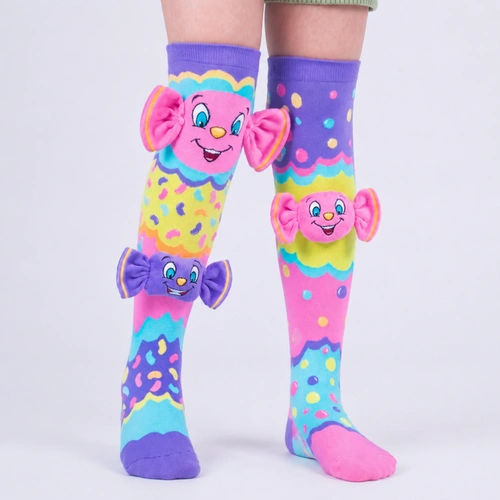Meia Divertida Maluca 3D Infantil Cano Alto Personagens