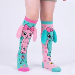 Meia Divertida Maluca 3D Infantil Cano Alto Personagens