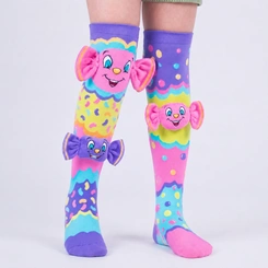 Meia Divertida Maluca 3D Infantil Cano Alto Personagens