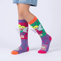 Meia Divertida Maluca 3D Infantil Cano Alto Personagens