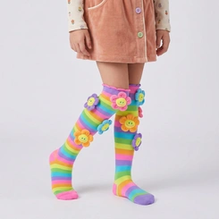 Meia Divertida Maluca 3D Infantil Cano Alto Personagens