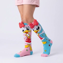 Meia Divertida Maluca 3D Infantil Cano Alto Personagens