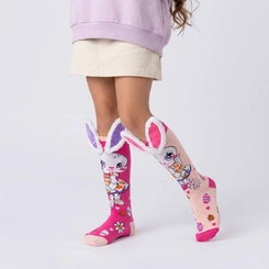 Meia Divertida Maluca 3D Infantil Cano Alto Personagens