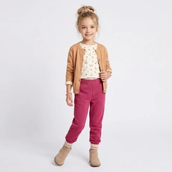 Calça Moletom Menina Infantil Com Punho Upalôo