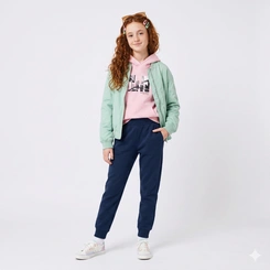 Calça Moletom Juvenil Feminina Com Punho Upalôo