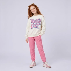Calça Moletom Juvenil Feminina Com Punho Upalôo