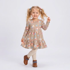 Vestido Bebê Menina Manga Longa Ursinhos Upalôo