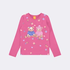 Blusa Infantil Manga Longa Ursinhos Upalôo
