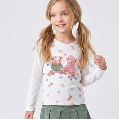 Blusa Infantil Manga Longa Ursinhos Upalôo