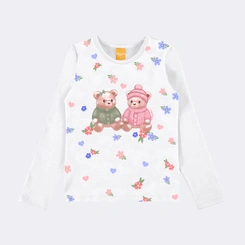 Blusa Infantil Manga Longa Ursinhos Upalôo