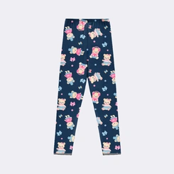 Calça Legging Infantil Menina Estampada Ursinhos Upalôo
