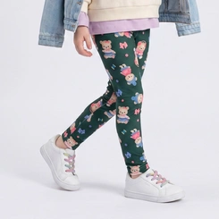 Calça Legging Infantil Menina Estampada Ursinhos Upalôo