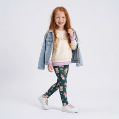 Calça Legging Infantil Menina Estampada Ursinhos Upalôo