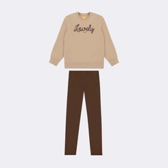 Conjunto Juvenil Feminino Moletom Manga Longa E Legging Lovely Upalôo