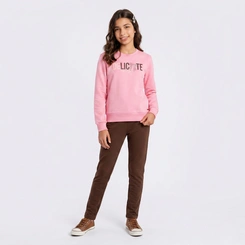 Conjunto Juvenil Feminino Moletom Manga Longa E Legging Delicate Upalôo