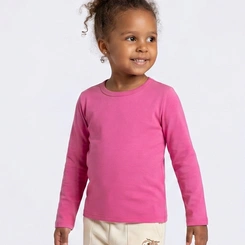 Blusa Bebê Menina Manga Longa Básica Lisa Upalôo