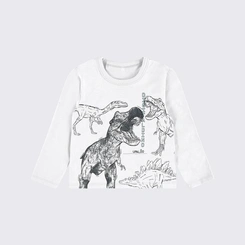 Camiseta Infantil Menino Manga Longa Dinossauro Upalôo
