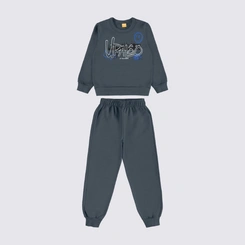 Conjunto Juvenil Menino Moletom Manga Longa Emoji Upalôo