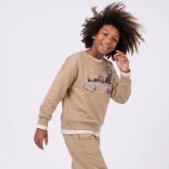 Conjunto Juvenil Menino Moletom Manga Longa Emoji Upalôo