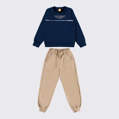 Conjunto Juvenil Menino Moletom Manga Longa Tomorrow Upalôo