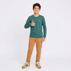 Camiseta Juvenil Menino Lisa Manga Longa Upalôo