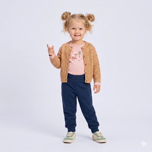 Calça Moletom Bebê Menina Com Punho Upalôo
