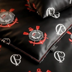 Jogo De Cama Casal Time Corinthians Toque De Seda 4 Peças Jolitex