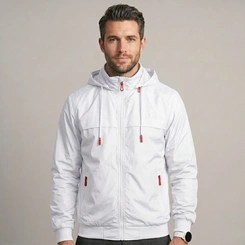 Jaqueta Masculina Corta Vento Com Capuz