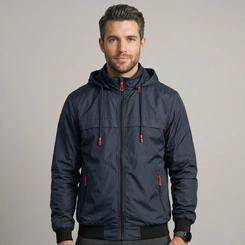 Jaqueta Masculina Corta Vento Com Capuz