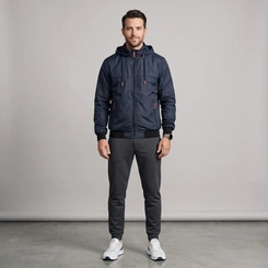 Jaqueta Masculina Corta Vento Com Capuz