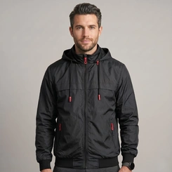 Jaqueta Masculina Corta Vento Com Capuz