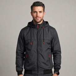 Jaqueta Masculina Corta Vento Com Capuz