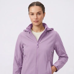 Jaqueta Feminina Em Neoprene Com Capuz