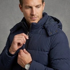 Jaqueta Puffer Acolchoada Masculina Forrada Com Capuz