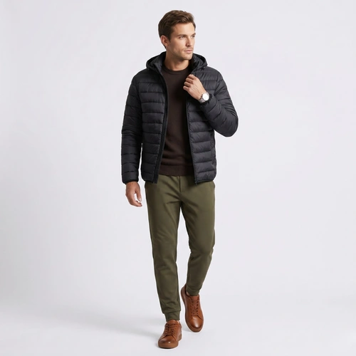 Jaqueta Masculina Puffer Com Capuz
