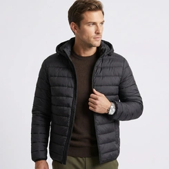 Jaqueta Masculina Puffer Com Capuz