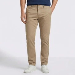 Calça Em Sarja Masculina Esporte Fino Bege Prs