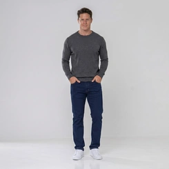 Calça Jeans Masculina Básica Confort Azul Escuro Prs