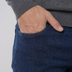 Calça Jeans Masculina Básica Confort Azul Escuro Prs