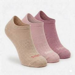 Kit 3 Pares Meia Sapatilha Feminina Esportiva