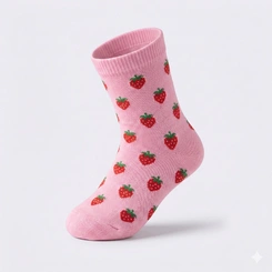 Kit 3 Meias Infantis Menina Cano Curto Estampada 21/24 Selene