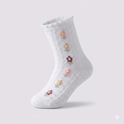 Kit 3 Meias Infantis Menina Cano Curto Estampada 21/24 Selene