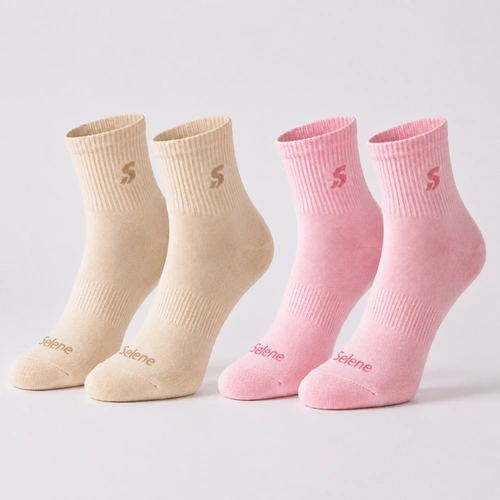 Kit Meia Cano Curto Feminina Esportiva 2 Pares