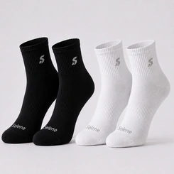 Kit Meia Cano Curto Feminina Esportiva 2 Pares