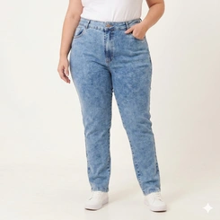 Calça Jeans Feminina Cigarrete Plus Size