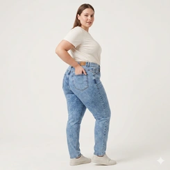 Calça Jeans Feminina Cigarrete Plus Size