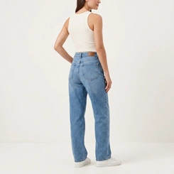 Calça Jeans Feminina Wide Leg Azul Claro