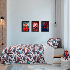 Edredom Solteiro Portallar Malha Play Homem Aranha